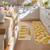 Artoid Mode Carrot Rabbit Bunny Egg Easter Kitchen Mats Set of 2, Spring Home Decor Low-Profile Kitchen Rugs for Floor – 17×29 and 17×47 Inch(Yellow)