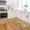 Artoid Mode Carrot Rabbit Bunny Egg Easter Kitchen Mats Set of 2, Spring Home Decor Low-Profile Kitchen Rugs for Floor – 17×29 and 17×47 Inch(Yellow)