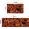 Artoid Mode Cat Jack-O’-Lantern Pumpkin Halloween Kitchen Mats Set of 2, Low-Profile Home Decor Kitchen Rugs for Floor – 17×29 and 17×47 Inch