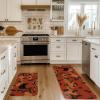 Artoid Mode Cat Jack-O’-Lantern Pumpkin Halloween Kitchen Mats Set of 2, Low-Profile Home Decor Kitchen Rugs for Floor – 17×29 and 17×47 Inch
