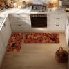 Artoid Mode Cat Jack-O’-Lantern Pumpkin Halloween Kitchen Mats Set of 2, Low-Profile Home Decor Kitchen Rugs for Floor – 17×29 and 17×47 Inch