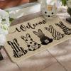 Artoid Mode Cute Buffalo Plaid Stripes Dot Bunny Welcome Easter Doormat, Seasonal Spring Summer Holiday Low-Profile Yard Floor Switch Mat for Indoor Outdoor 17 x 29 Inch