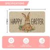 Artoid Mode Cute Rabbit Flowers Happy Easter Welcome Decorative Doormat, Seasonal Spring Low-Profile Rug Switch Mat for Indoor Outdoor 17×29 Inch