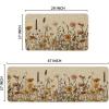 Artoid Mode Flowers Fall Kitchen Mats Set of 2, Autumn Home Decor Low-Profile Kitchen Rugs for Floor – 17×29 and 17×47 Inch(Beige)