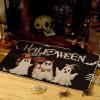 Artoid Mode Ghost Jack-O’-Lantern Bat Boo Black Halloween Doormat, Home Decor Low-Profile -066 Outdoor 17×29 Inch