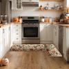 Artoid Mode Ghost Jack-O’-Lantern Pumpkin Flowers Halloween Kitchen Mats Set of 2, Low-Profile Home Decor Kitchen Rugs for Floor – 17×29 and 17×47 Inch