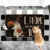 Artoid Mode Ghost Pumpkins Cat Halloween Doormat, I Hope You Brought Boos Spider Web Home Decor Low-Profile Switch Rug Door Mat Floor Mat for Indoor Outdoor 17×29 Inch(Black)