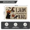 Artoid Mode Ghost Pumpkins Cat Halloween Doormat, I Hope You Brought Boos Spider Web Home Decor Low-Profile Switch Rug Door Mat Floor Mat for Indoor Outdoor 17×29 Inch(Beige)