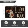 Artoid Mode Ghost Pumpkins Cat Halloween Doormat, I Hope You Brought Boos Spider Web Home Decor Low-Profile Switch Rug Door Mat Floor Mat for Indoor Outdoor 17×29 Inch(Black)