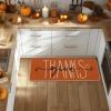 Artoid Mode Give Thanks Pumpkin Thanksgiving Welcome Decorative Doormat, Seasonal Fall Low-Profile Floor Rug Switch Mat for Indoor Outdoor 17×29 Inch(1’5″ x 3’11” (Rectangular))