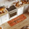 Artoid Mode Give Thanks Pumpkin Thanksgiving Welcome Decorative Doormat, Seasonal Fall Low-Profile Floor Rug Switch Mat for Indoor Outdoor 17×29 Inch(1’5″ x 3’11” (Rectangular))