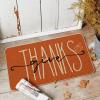 Artoid Mode Give Thanks Pumpkin Thanksgiving Welcome Decorative Doormat, Seasonal Fall Low-Profile Floor Rug Switch Mat for Indoor Outdoor 17×29 Inch(1’5″ x 2’5″)