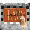 Artoid Mode Give Thanks Pumpkin Thanksgiving Welcome Decorative Doormat, Seasonal Fall Low-Profile Floor Rug Switch Mat for Indoor Outdoor 17×29 Inch(1’5″ x 2’5″)