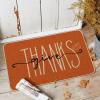 Artoid Mode Give Thanks Pumpkin Thanksgiving Welcome Decorative Doormat, Seasonal Fall Low-Profile Floor Rug Switch Mat for Indoor Outdoor 17×29 Inch(2′ x 2’11” (Rectangular))