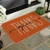 Artoid Mode Give Thanks Pumpkin Thanksgiving Welcome Decorative Doormat, Seasonal Fall Low-Profile Floor Rug Switch Mat for Indoor Outdoor 17×29 Inch(2′ x 2’11” (Rectangular))
