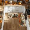 Artoid Mode Give Thanks Turkey Pumpkin Happy Thanksgiving Kitchen Mats Set of 2, Home Decor Low-Profile Kitchen Rugs for Floor – 17×29 and 17×47 Inch