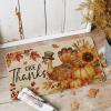 Artoid Mode Give Thanks Turkey Sunflowers Pumpkin Thanksgiving Doormat, Thanksful Home Decor Low-Profile Switch Rug Floor Mat Door Mat for Outdoor Indoor 17×29 Inch