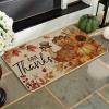 Artoid Mode Give Thanks Turkey Sunflowers Pumpkin Thanksgiving Doormat, Thanksful Home Decor Low-Profile Switch Rug Floor Mat Door Mat for Outdoor Indoor 17×29 Inch