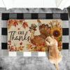 Artoid Mode Give Thanks Turkey Sunflowers Pumpkin Thanksgiving Doormat, Thanksful Home Decor Low-Profile Switch Rug Floor Mat Door Mat for Outdoor Indoor 17×29 Inch