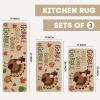 Artoid Mode Gobble Turkey Pumpkin Thanksgiving Decorative Kitchen Mats Set of 2, Fall Home Low-Profile Floor Kitchen Rugs-17×29 and 17×47 Inch(Beige)