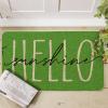 Artoid Mode Green Hello Sunshine Summer Decorative Doormat, Seasonal Spring Holiday Low-Profile Floor Mat Switch Mat for Indoor Outdoor 17 x 29 Inch(Green)