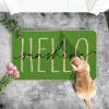 Artoid Mode Green Hello Sunshine Summer Decorative Doormat, Seasonal Spring Holiday Low-Profile Floor Mat Switch Mat for Indoor Outdoor 17 x 29 Inch(Green)