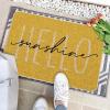 Artoid Mode Green Hello Sunshine Summer Decorative Doormat, Seasonal Spring Holiday Low-Profile Floor Mat Switch Mat for Indoor Outdoor 17 x 29 Inch(Yellow)
