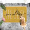 Artoid Mode Green Hello Sunshine Summer Decorative Doormat, Seasonal Spring Holiday Low-Profile Floor Mat Switch Mat for Indoor Outdoor 17 x 29 Inch(Yellow)