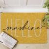 Artoid Mode Green Hello Sunshine Summer Decorative Doormat, Seasonal Spring Holiday Low-Profile Floor Mat Switch Mat for Indoor Outdoor 17 x 29 Inch(Yellow)
