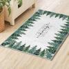 Artoid Mode Green Pine Tree Merry Christmas Door Mat, Xmas Winter Home Decor Low-Profile Non-Slip Washable Rug for Kitchen Entryway Bedroom Bathroom Laundry Room Indoor 2×3 Feet(Green/White)