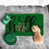Artoid Mode Green Shamrock Hello St. Patrick’s Day Doormat, Home Decor Low-Profile Switch Rug Door Mat Floor Mat for Indoor Outdoor 17×29 Inch