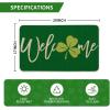 Artoid Mode Green Shamrock Welcome St. Patrick’s Day Doormat, Spring Home Decor Low-Profile Switch Rug Door Mat Floor Mat for Indoor Outdoor 17×29 Inch