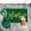 Artoid Mode Green Shamrock Welcome St. Patrick’s Day Doormat, Spring Home Decor Low-Profile Switch Rug Door Mat Floor Mat for Indoor Outdoor 17×29 Inch
