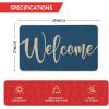 Artoid Mode Green Welcome Spring Doormat, Home Summer Decor Switch Rug Door Mat Floor Mat 17×29 Inch(Blue Welcome)