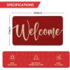 Artoid Mode Green Welcome Spring Doormat, Home Summer Decor Switch Rug Door Mat Floor Mat 17×29 Inch(Red-1 Welcome)