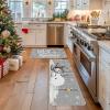 Artoid Mode Grey Let It Snow Snowflake Snowman Winter Kitchen Mats Set of 2, Christmas Decor Low-Profile Kitchen Rugs for Floor – 17×29 and 17×47 Inch(Grey)
