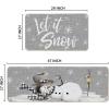 Artoid Mode Grey Let It Snow Snowflake Snowman Winter Kitchen Mats Set of 2, Christmas Decor Low-Profile Kitchen Rugs for Floor – 17×29 and 17×47 Inch(Grey)