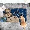 Artoid Mode Grey Snowflakes Snowman Let It Snow Winter Doormat, Christmas Home Decor Low-Profile Switch Rug Door Mat Floor Mat for Indoor Outdoor 17×29 Inch(Blue)