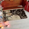 Artoid Mode Grey Snowflakes Snowman Let It Snow Winter Doormat, Christmas Home Decor Low-Profile Switch Rug Door Mat Floor Mat for Indoor Outdoor 17×29 Inch(Black)