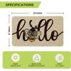 Artoid Mode Hello Bee Summer Doormat, Home Decor Low-Profile Switch Rug Door Mat Floor Mat for Indoor Outdoor 17×29 Inch(Beige)