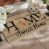 Artoid Mode Home Sweet Home Bunny Flowers Easter Doormat, Home Decor Low-Profile Switch Rug Door Mat Floor Mat for Indoor Outdoor 17×29 Inch