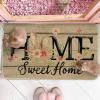 Artoid Mode Home Sweet Home Bunny Flowers Easter Doormat, Home Decor Low-Profile Switch Rug Door Mat Floor Mat for Indoor Outdoor 17×29 Inch