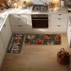 Artoid Mode Home Sweet Jack-O’-Lantern Pumpkin Halloween Kitchen Mats Set of 2, Low-Profile Decor Kitchen Rugs for Floor – 17×29 and 17×47 Inch(Black)