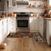 Artoid Mode Home Sweet Jack-O’-Lantern Pumpkin Halloween Kitchen Mats Set of 2, Low-Profile Decor Kitchen Rugs for Floor – 17×29 and 17×47 Inch(Black)