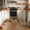 Artoid Mode Home Sweet Jack-O’-Lantern Pumpkin Halloween Kitchen Mats Set of 2, Low-Profile Decor Kitchen Rugs for Floor – 17×29 and 17×47 Inch(Brown)