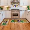 Artoid Mode Irises Beads Love Mardi Gras Kitchen Mats Set of 2, Home Decor Low-Profile Kitchen Rugs for Floor – 17×29 and 17×47 Inch