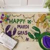Artoid Mode Irises Lobster Happy Mardi Gras Doormat, Carnival Home Decor Low-Profile Switch Rug Door Mat Floor Mat for Indoor Outdoor 17×29 Inch