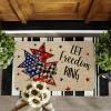 Artoid Mode Let Freedom Ring Star Patriotic 4TH of July Doormat, Memorial Day Home Decor Low-Profile Switch Rug Door Mat Floor Mat for Indoor Outdoor 17×29 Inch