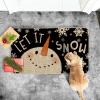 Artoid Mode Let It Snow Snowman Christmas Decorative Doormat Black, Seasonal Winter Xmas Holiday Low-Profile Floor Mat Switch Mat for Indoor Outdoor 17 x 29 Inch(Black)