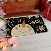 Artoid Mode Let It Snow Snowman Christmas Decorative Doormat Black, Seasonal Winter Xmas Holiday Low-Profile Floor Mat Switch Mat for Indoor Outdoor 17 x 29 Inch(Black)